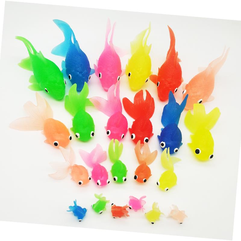 仿真小金鱼玩具软胶迷你硅胶小鱼鱼模型儿童浮水海洋动物戏水捞鱼