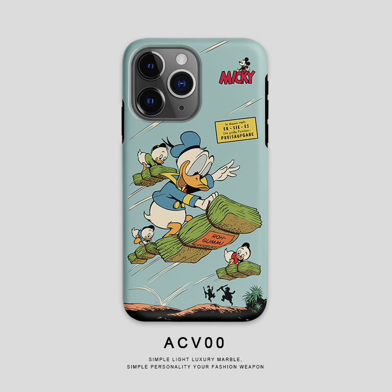 Acvoo创意复古海报插画封面合辑iPhone15Promax全包13Pro双层12卡通14适用于苹果XR手机壳11防摔环保XS不掉色
