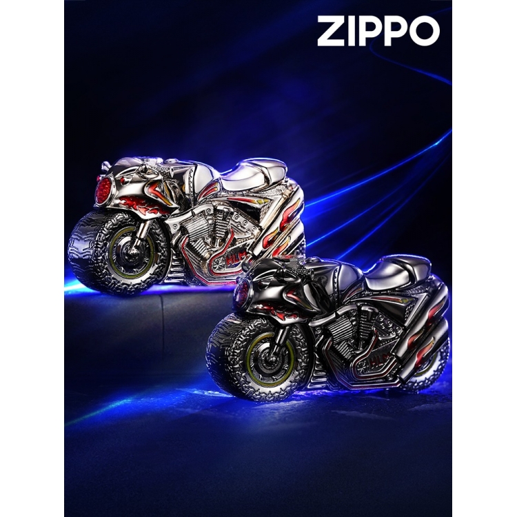 zippo摩托车打火机官方原装正版夜光窄机重甲礼盒装煤油男士礼物