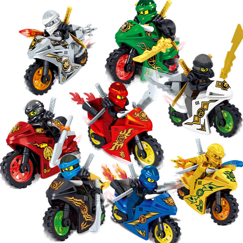 幻影系列忍者炫酷摩托车赛车8款儿童男孩益智拼装积木小人仔11500
