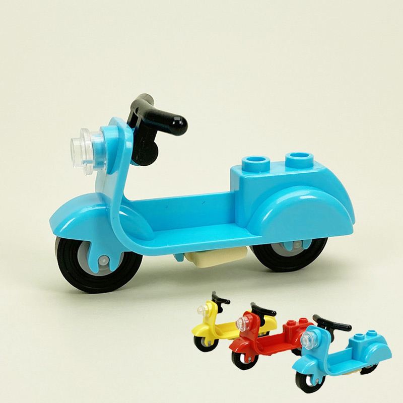 MOC小颗粒积木摩托车载具公主车自行车模型益智拼插玩具兼容乐高
