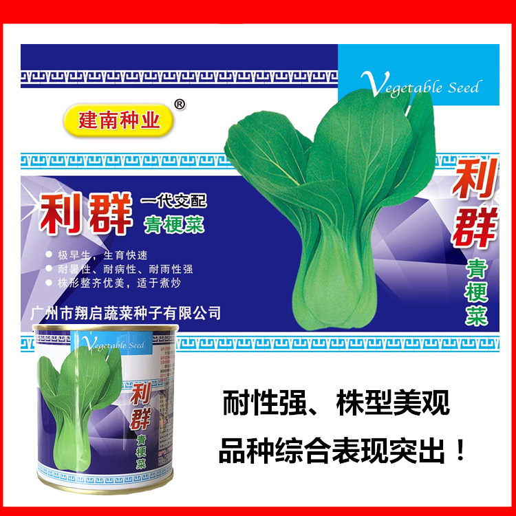 利群青梗菜种籽小白菜四季播蔬菜种子上海青耐热耐雨水抗病强