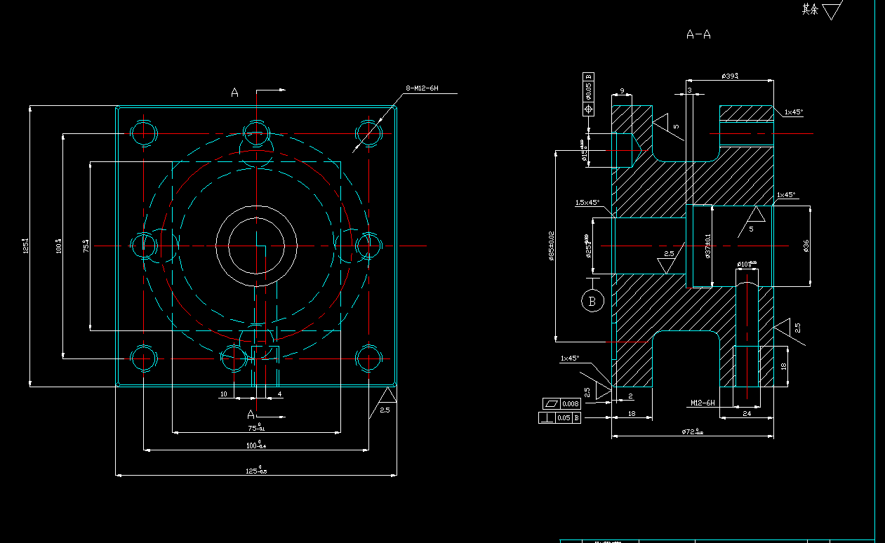 CA6140车床方刀架加工工艺及夹具设计（钻孔15）2D图机械CAD素材