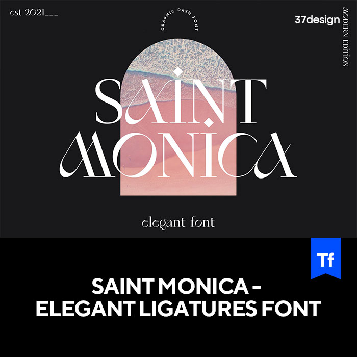 Saint Monica创意潮流衬线英文字体品牌logo标识排版版式字体安装