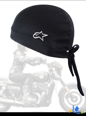 摩托机车骑行包头帽子海盗头巾防晒透气吸汗薄款网眼运动头盔内衬
