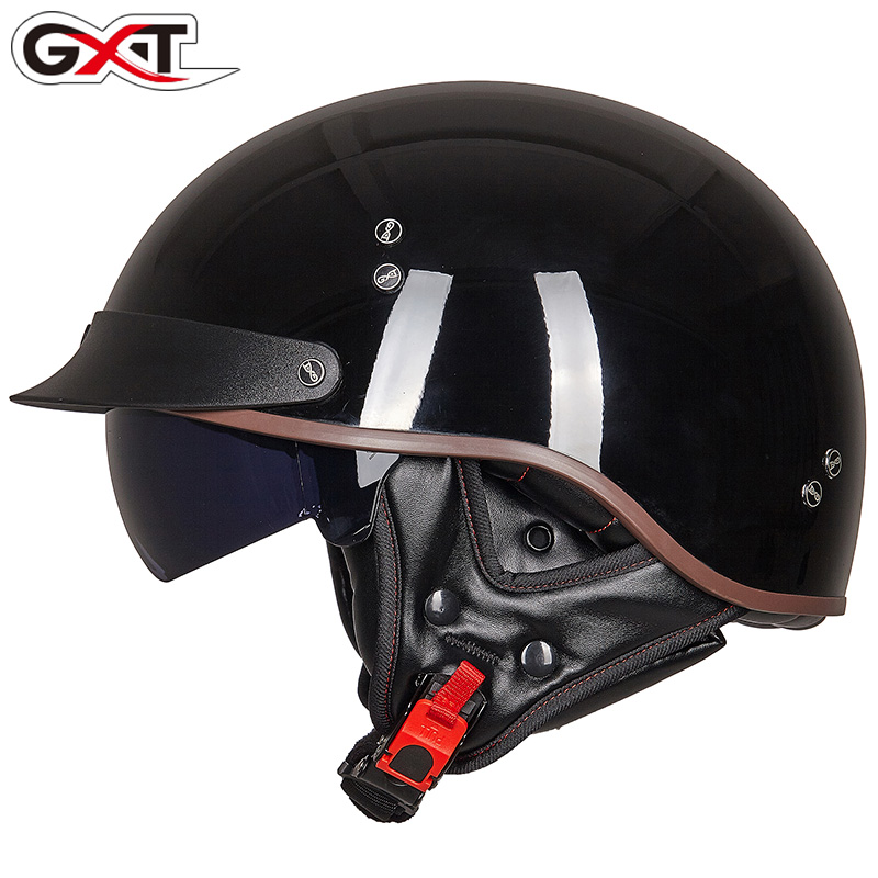 正品gxt摩托车电动车头盔半盔复古夏季内镜防晒太子四季安全瓢盔