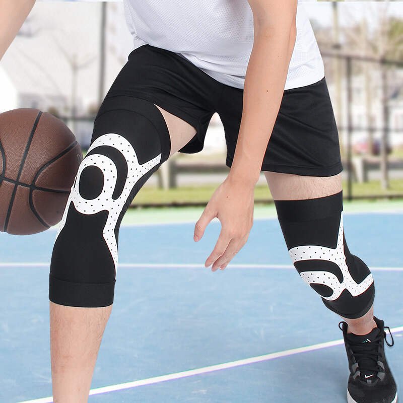 运动护膝针织加长薄护膝盖男女户外篮球跑步骑行登山护具装备