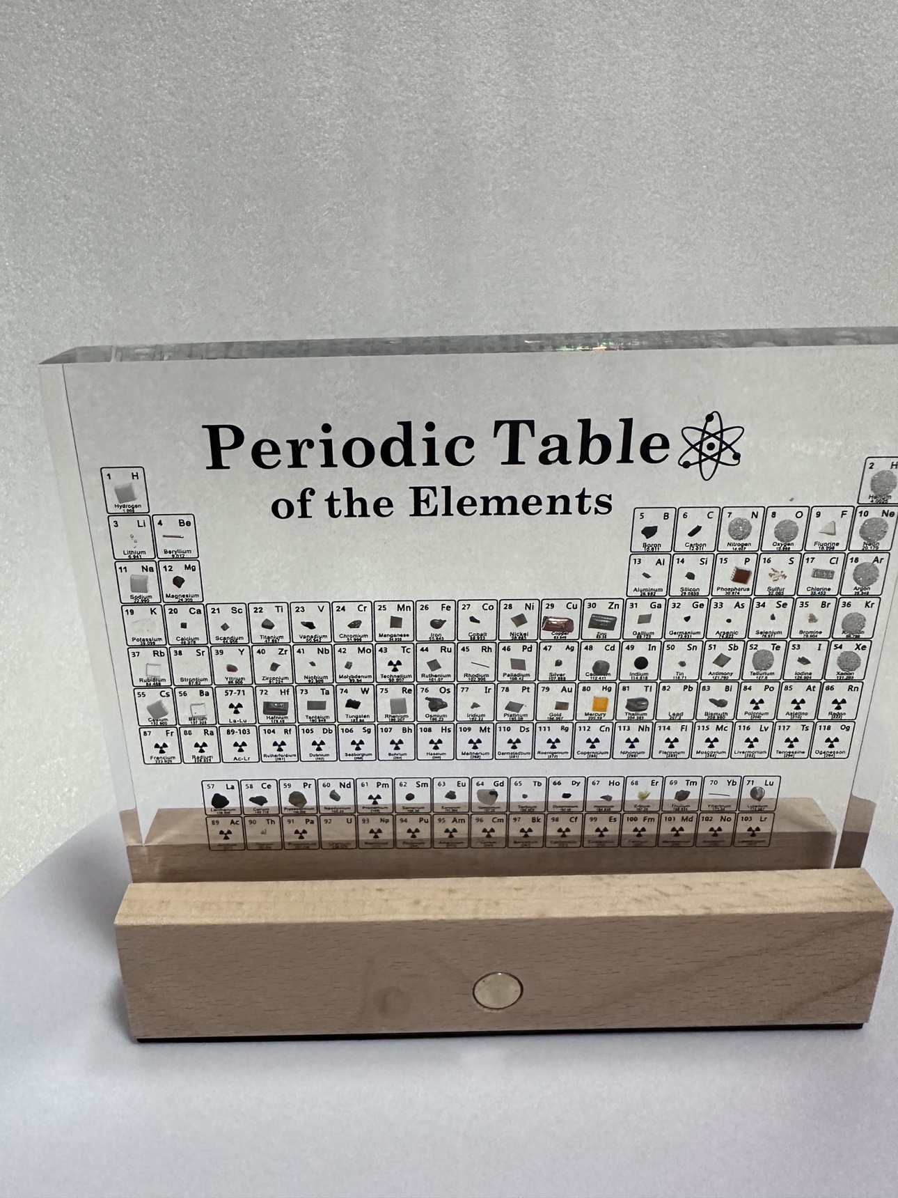 化学元素周期表透明亚克力化学元素周期表内嵌实物桌面学习摆件