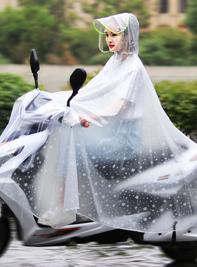 电动车摩托电瓶车雨衣单人女成人雨披防水全身夏季骑行男透明雨批