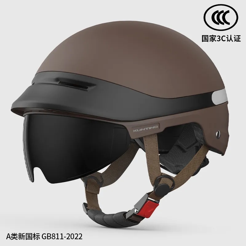讯霆电动车头盔女夏季3C认证安全帽电瓶摩托车男四季通用夏天半盔