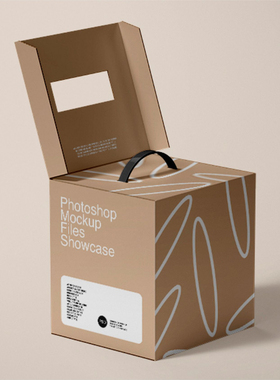6款质感纸箱纸盒快递盒礼品盒瓦楞纸包装盒外观展示PSD样机