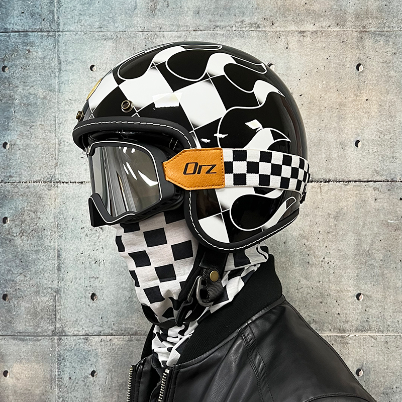 ORZ复古头盔男女摩托车半盔3C认证巡航车3/4盔四季个性头盔