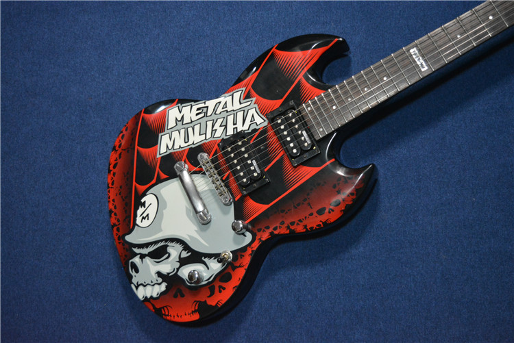 esp限量版metal mulisha美国极限特技摩托车联名电吉他sg款恶魔角