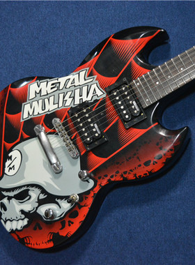esp限量版metal mulisha美国极限特技摩托车联名电吉他sg款恶魔角