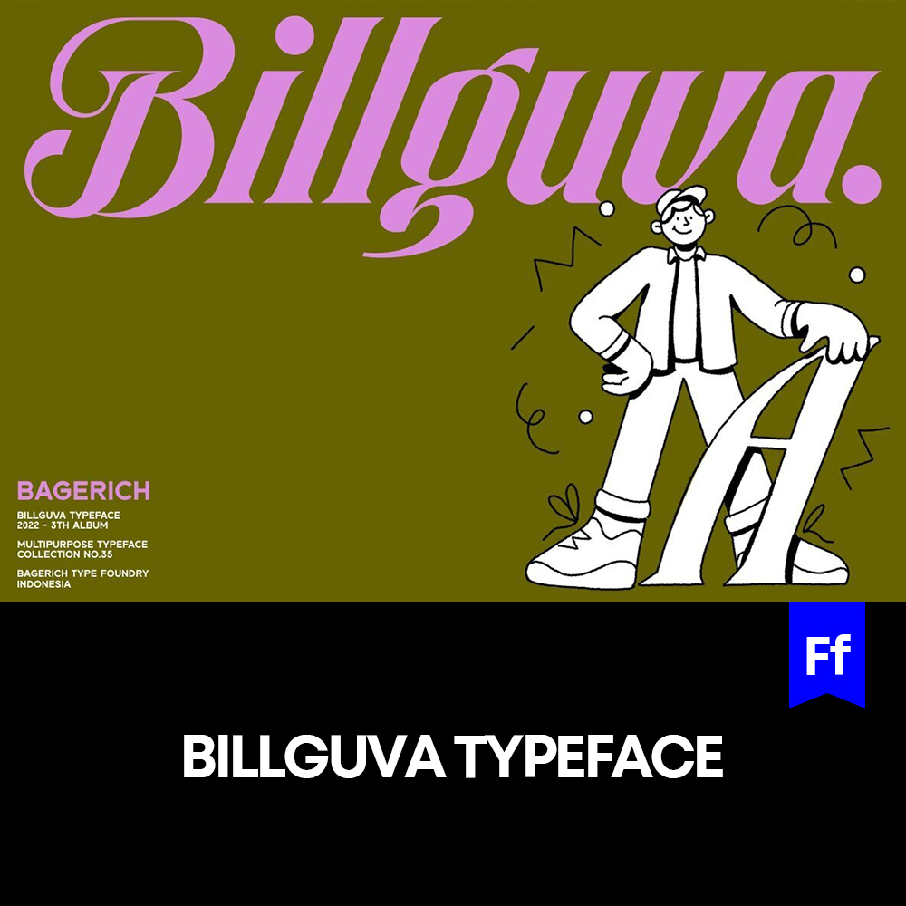 Billguva美式复古手写英文字体logo品牌标识标题版式字体安装下载