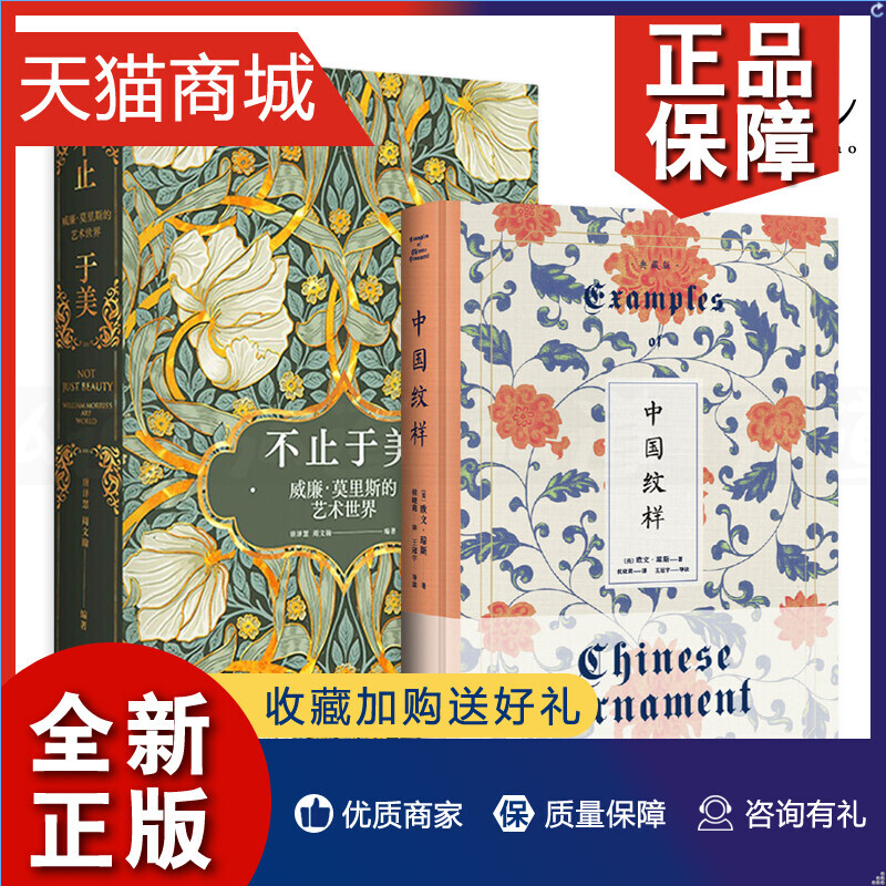 正版 2册 中国纹样欧文琼斯+不止于美-威廉莫里斯的艺术世界 艺术传记画册 经典设计纹样图案花卉手工艺产品设计装饰工艺美术风格