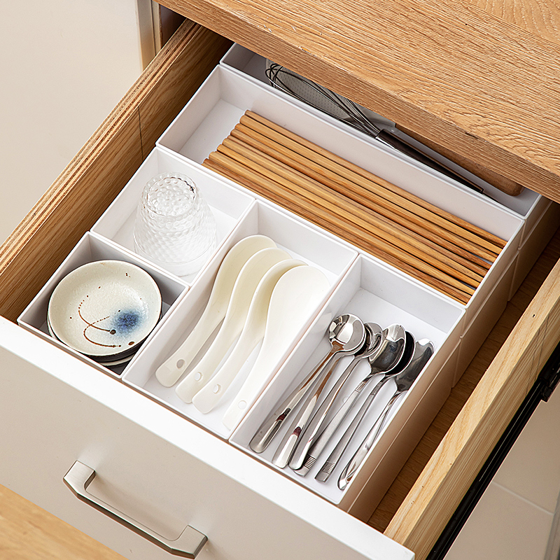 餐具分格收纳盒厨房抽屉橱柜内里面分隔筷子刀叉整理小盒子分类盒