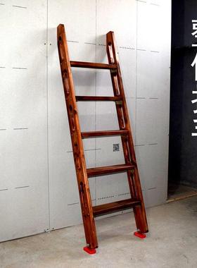 家用实木楼梯上下床梯子整体扶手登高阁楼用过用途直梯可定制尺寸