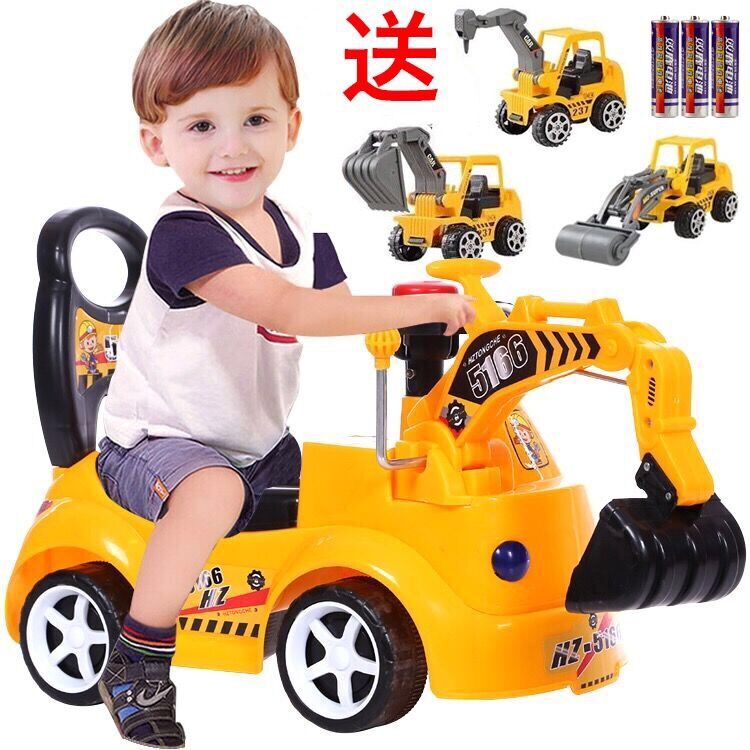 挖掘机玩具车男孩遥控全电动可坐人骑儿童挖土勾机大型工程车6岁