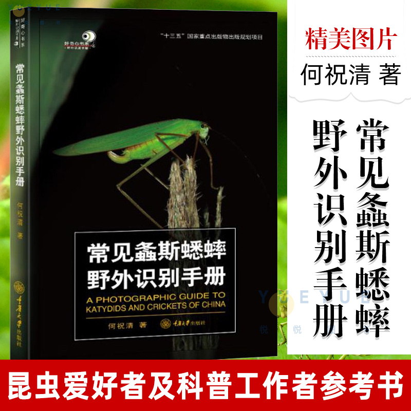 常见螽斯蟋蟀野外识别手册 本书介绍了中国产的螽斯蟋蟀200多种涵盖了大部分的属级阶元 昆虫爱好者及科普工作者学习参考用书