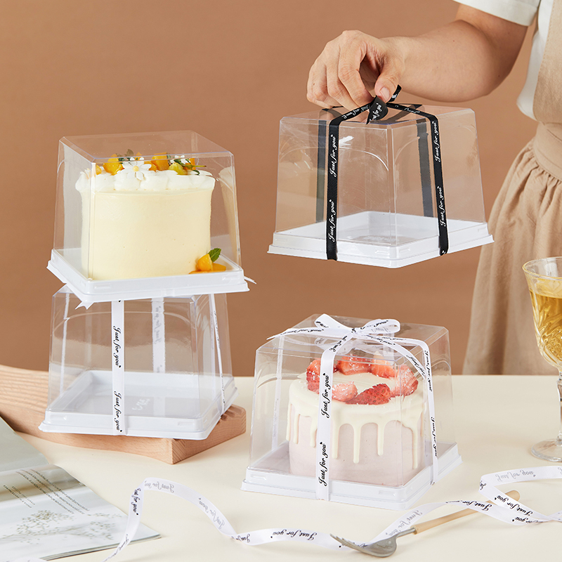 四寸透明蛋糕包装盒防雾手提3/4寸切块千层奶油慕斯蛋糕打包盒子