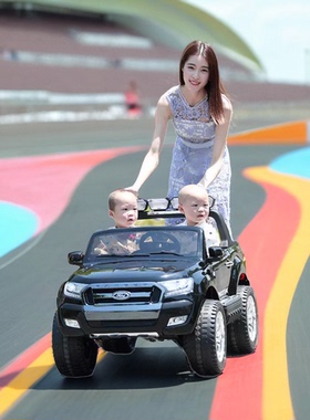 福特超大双座儿童电动汽车12v可坐人越野童车遥控宝宝小孩玩具车