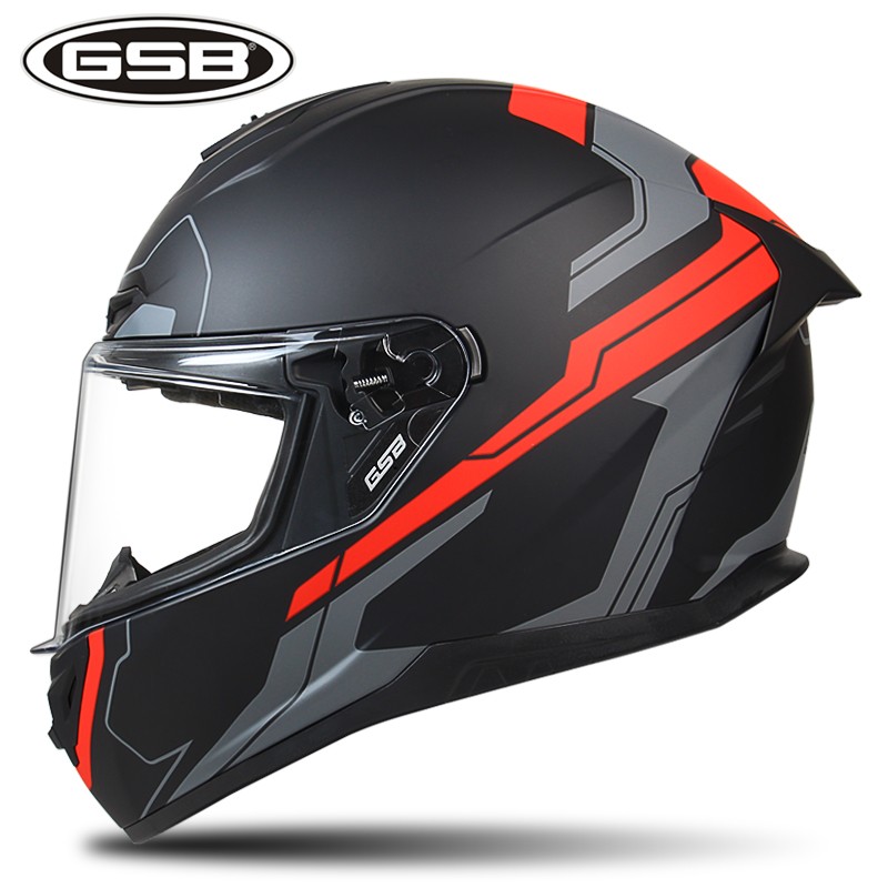 新款GSB摩托车头盔全盔男女全覆式机车防晒安全帽骑行头灰盔清仓