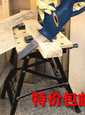 折叠锯台木工工作台多功能便携式升降装修推台锯倒装木工操作台