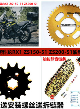 适用于宗申赛科龙RX1 ZS150-51 ZS200-51摩托车油封套链链盘链条