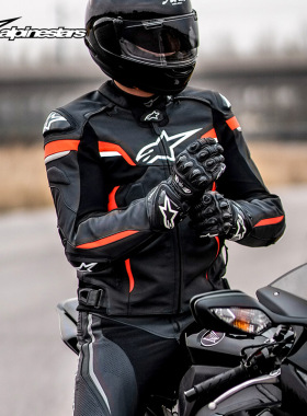 a星alpinestars摩托车骑行服保暖秋冬赛道骑行皮衣皮夹克CELER V2