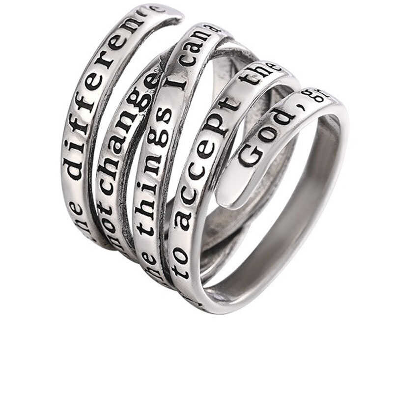 复古做旧欧美字母戒指个性交叉缠绕英文字母网红食指戒ring首饰