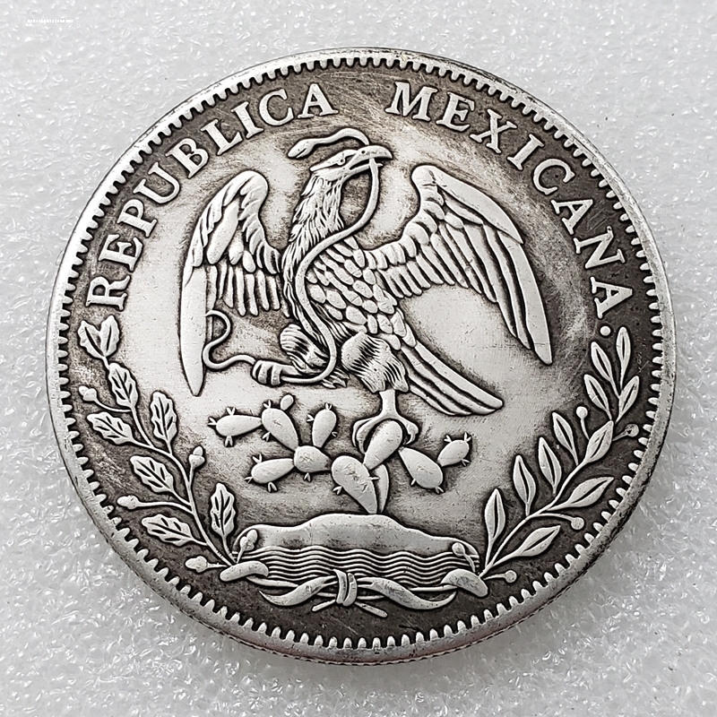 银元银币收藏仿墨西哥鹰洋咬蛇1891银圆外币龙洋古钱币镀银