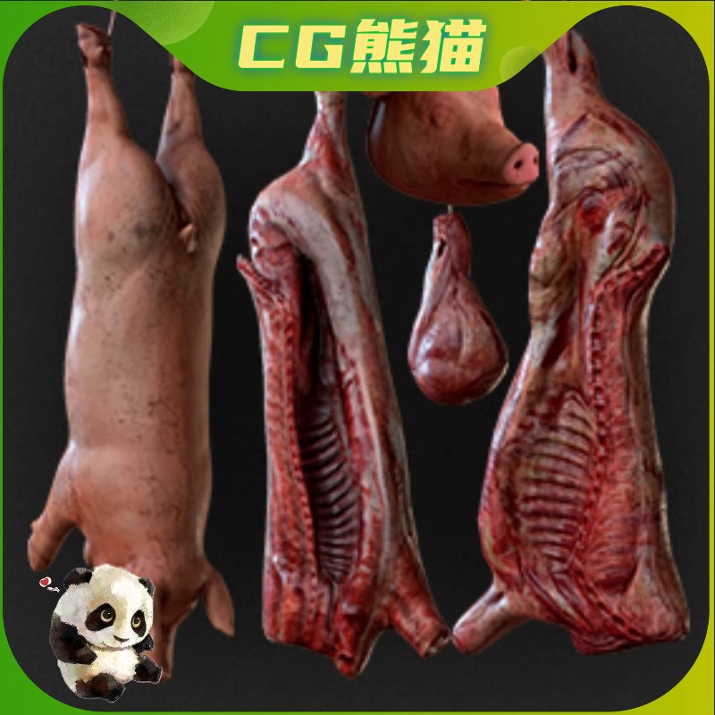 UE4虚幻5 Carcasses 高质量逼真生猪肉牲畜胴体模型