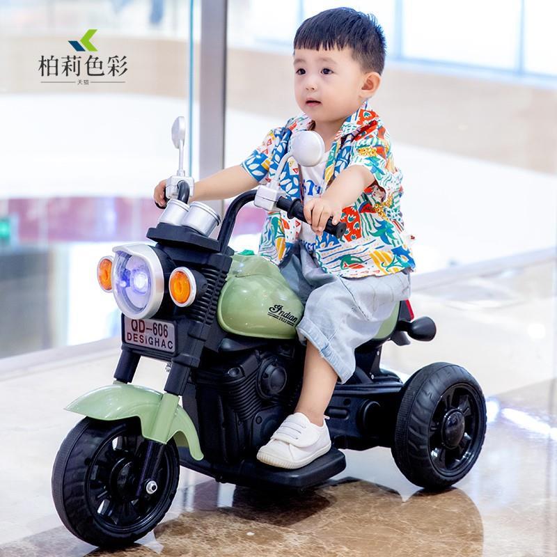 儿童电遥动摩托车可坐人大号充 电玩具车2 3 6岁男女宝宝柏莉色彩