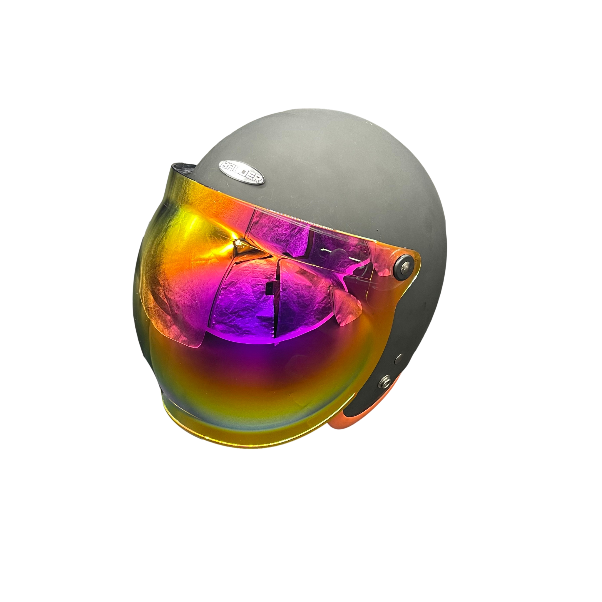复古哈雷半盔摩托车头盔飞行盔通用三扣式可掀防紫外线泡泡镜片