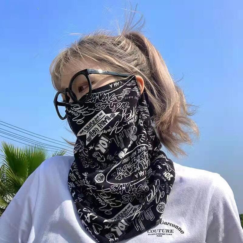 马来西亚摩托车防晒面罩男女全脸冰丝挂耳护脖子防寒面巾遮阳脸罩