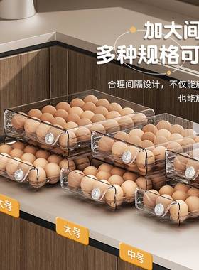 冰箱收纳盒储物盒鸡蛋PET透明多规格双层抽屉式鸡蛋盒保鲜盒厨房