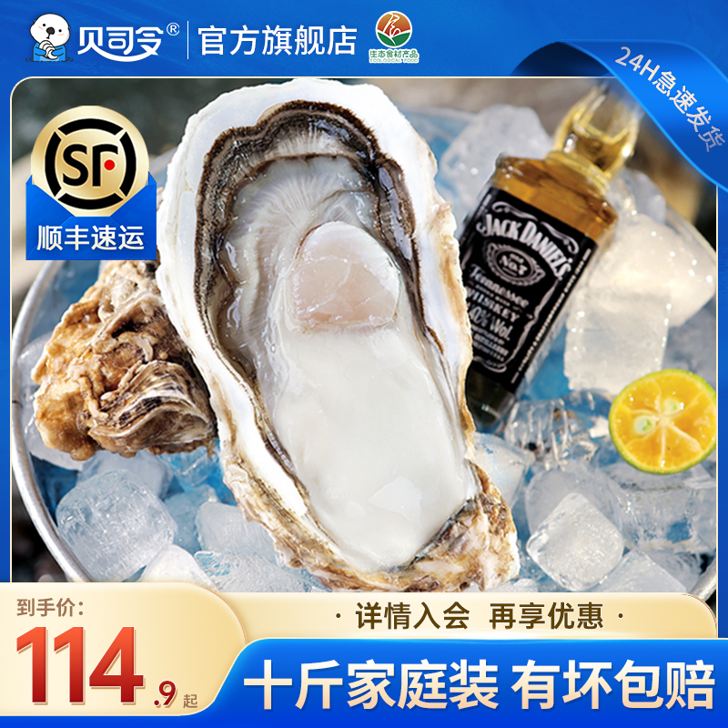 贝司令乳山生蚝鲜活大号10斤牡蛎活鲜海蛎子带箱新鲜海鲜水产批发