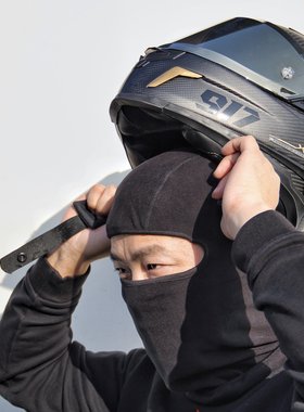 机车网摩托车秋冬季骑行保暖头套防风透气面罩电动自行车加绒头套