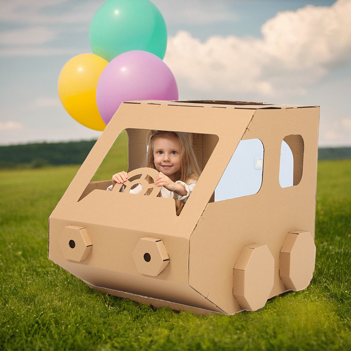 儿童高铁火车头纸板玩具屋车厢幼儿园纸皮手工diy拼装纸箱模型