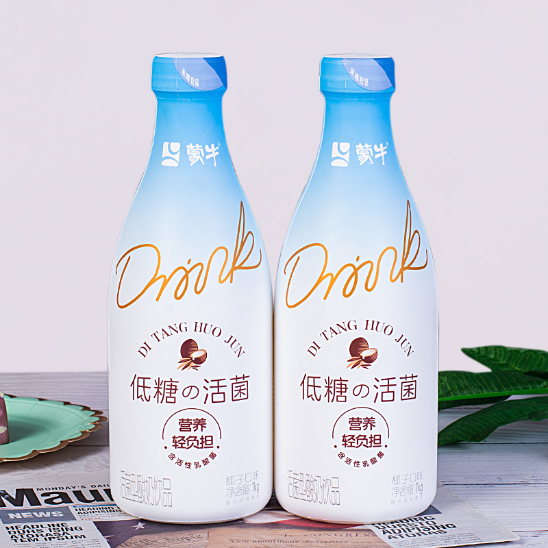 蒙牛椰子味活菌型酸奶饮品1kg瓶装低温新鲜网红饮品大瓶家庭装