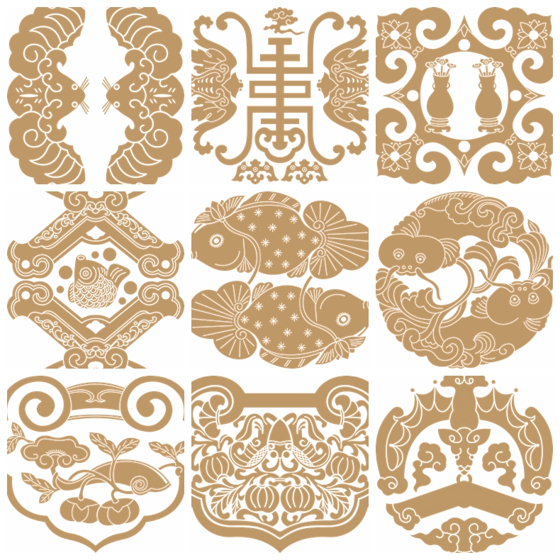 矢量中国风传统吉祥如意古典纹理图案平面包装印刷设计底纹素材图