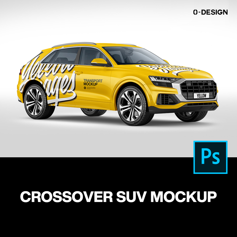 奥迪Q8旅行车SUV越野车汽车涂装改色设计贴图ps样机展示效果图