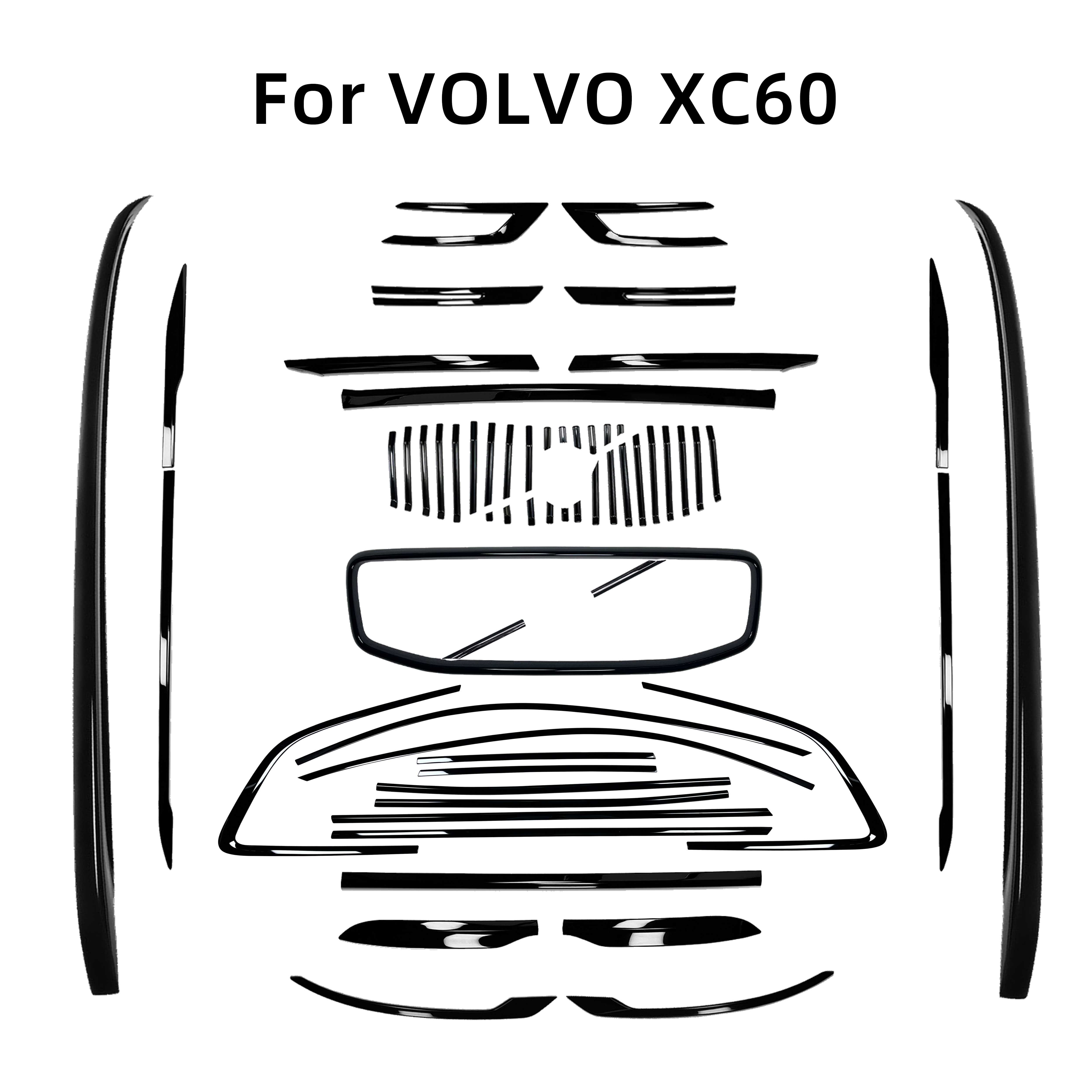 沃尔沃VOLVO 18-24款XC60极夜黑中网 车窗 前雾灯 车身 外观改装