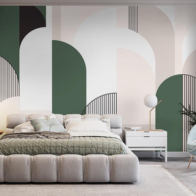 北欧不规则几何图形壁纸客厅卧室酒店沙发背景墙纸床头莫兰迪壁布