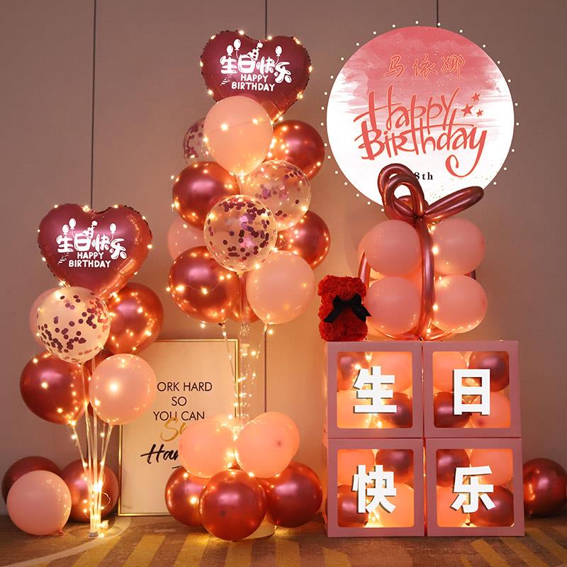 生日气球套餐女神男神儿童周岁背景墙装饰庆生会场景氛围布置用品