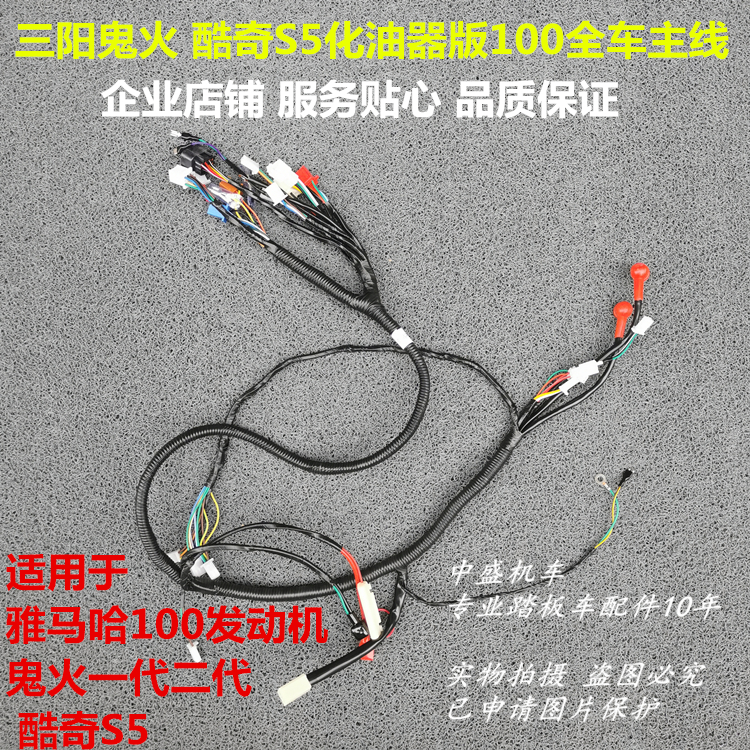 CNSY三阳S5适用雅马哈100摩托车酷奇CUXI鬼火S9主线路线缆点火线