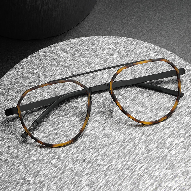 刘昊然林德LIND伯格BERG同款时尚双梁9745男女近视纯钛眼镜框架