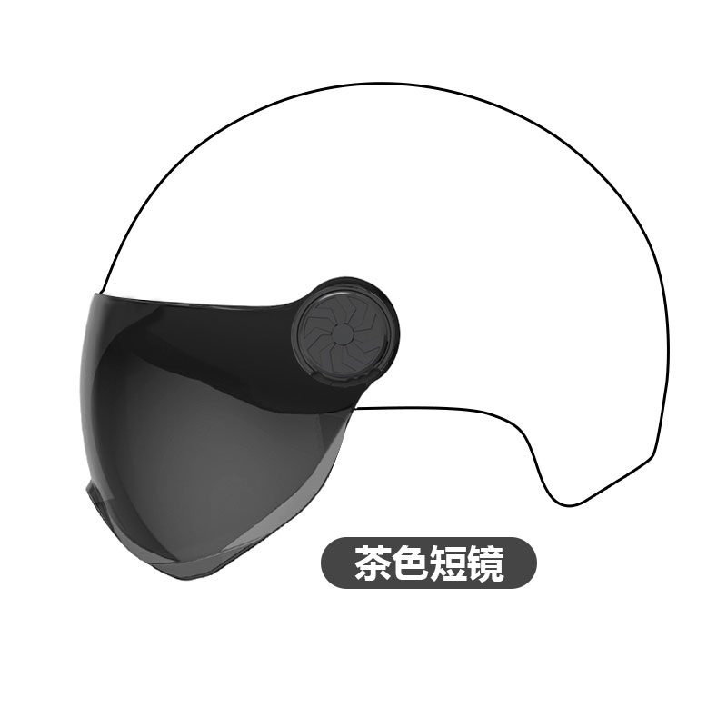 电动摩托车头盔镜片防雾透明半盔通用防晒安全帽前挡风镜玻璃面罩
