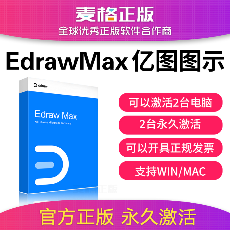 Edraw Max亿图图示VIP激活码密钥甘特流程架构图工业设计绘图软件